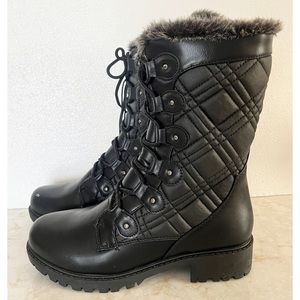 Aquatherm by Carlos Santana Canada Panuk Waterproof Black Ankle Boots 7 NWT